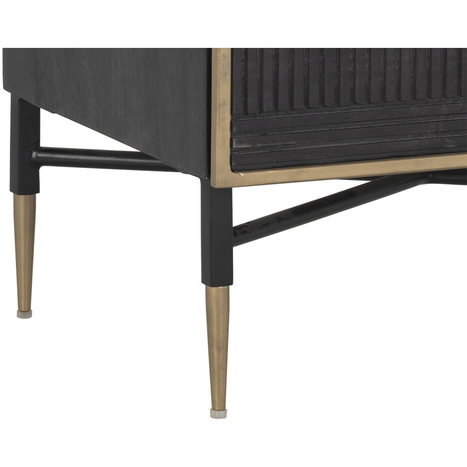 Markwood 24.25 X 22.25 inch Brass / Dark Brown Night Stand